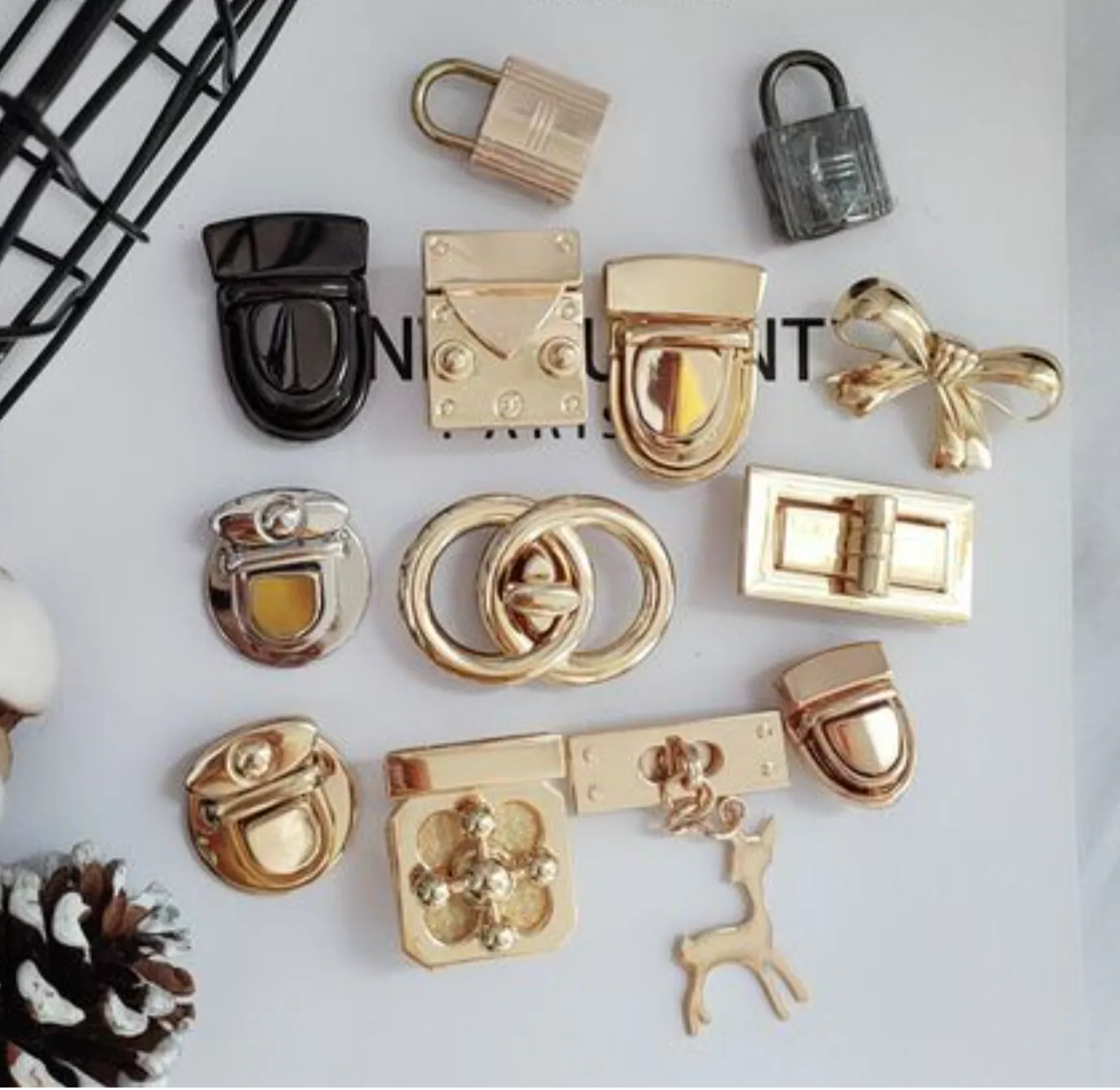 Custom bag trim and accessory references for sample planning