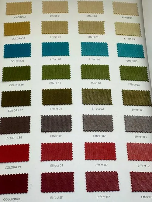 Fabric color swatches for comparing custom bag material options