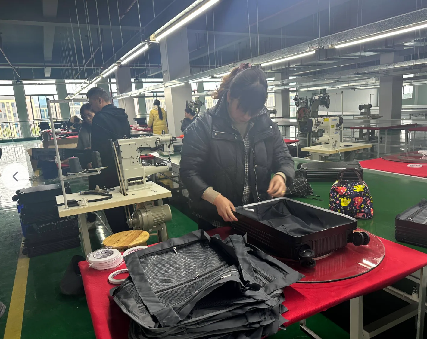 Quality check table for reviewing custom bag sample details