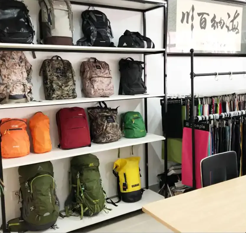 AltusPack custom bag factory sample room with bag development references
