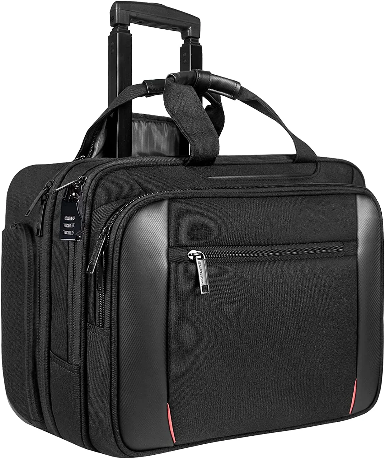 Custom Rolling Laptop Briefcase with Trolley Handle reference style