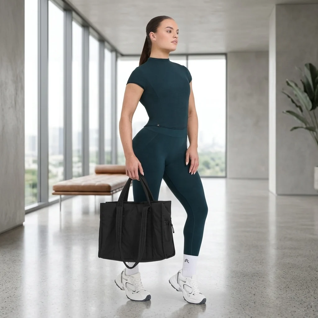 Custom Cotton Puffer Tote Bag with Zipper Closure