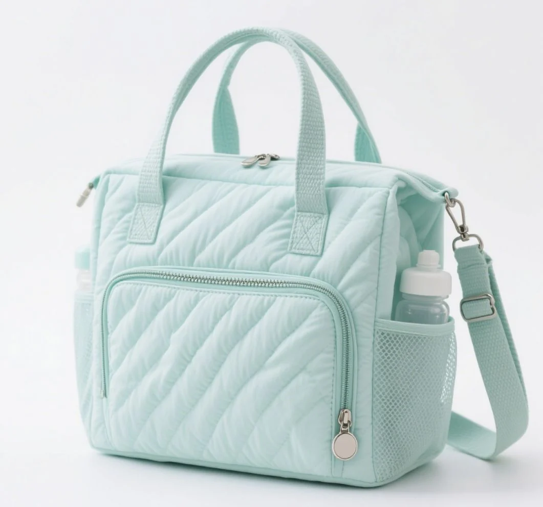 Custom Lightweight Nylon Tote Puffer Baby Diaper Bag Outdoor Travel Mommy