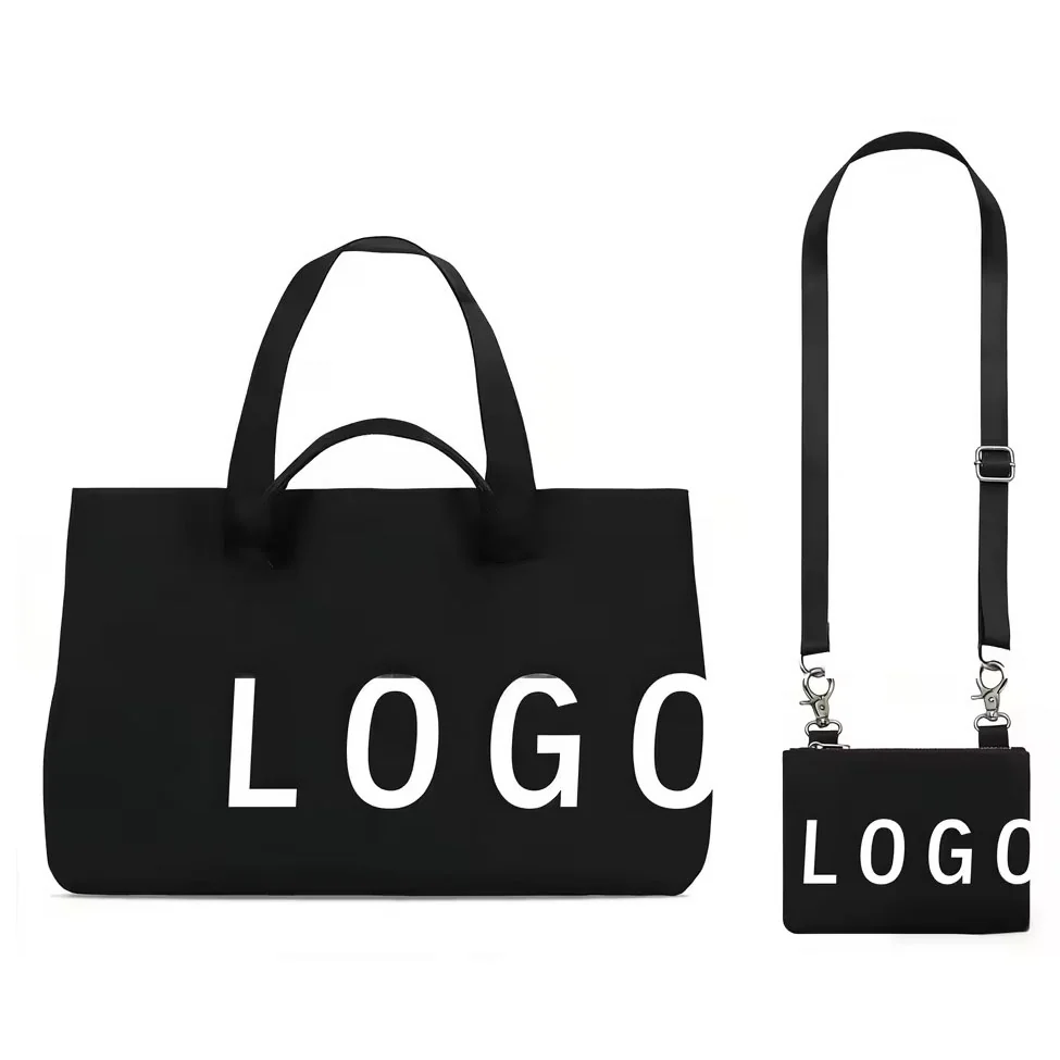Custom Trendy 2026 Knitted Tote Bag Set Large Shopping Handbag With Detachable Small