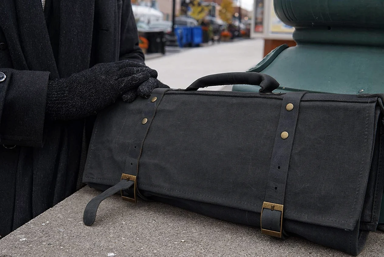 Custom Leather Knife Roll Bag