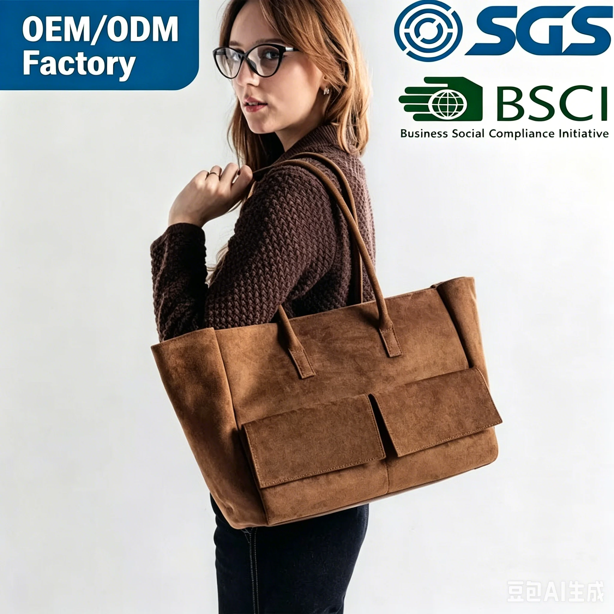 Custom Genuine Leather Tote Bag