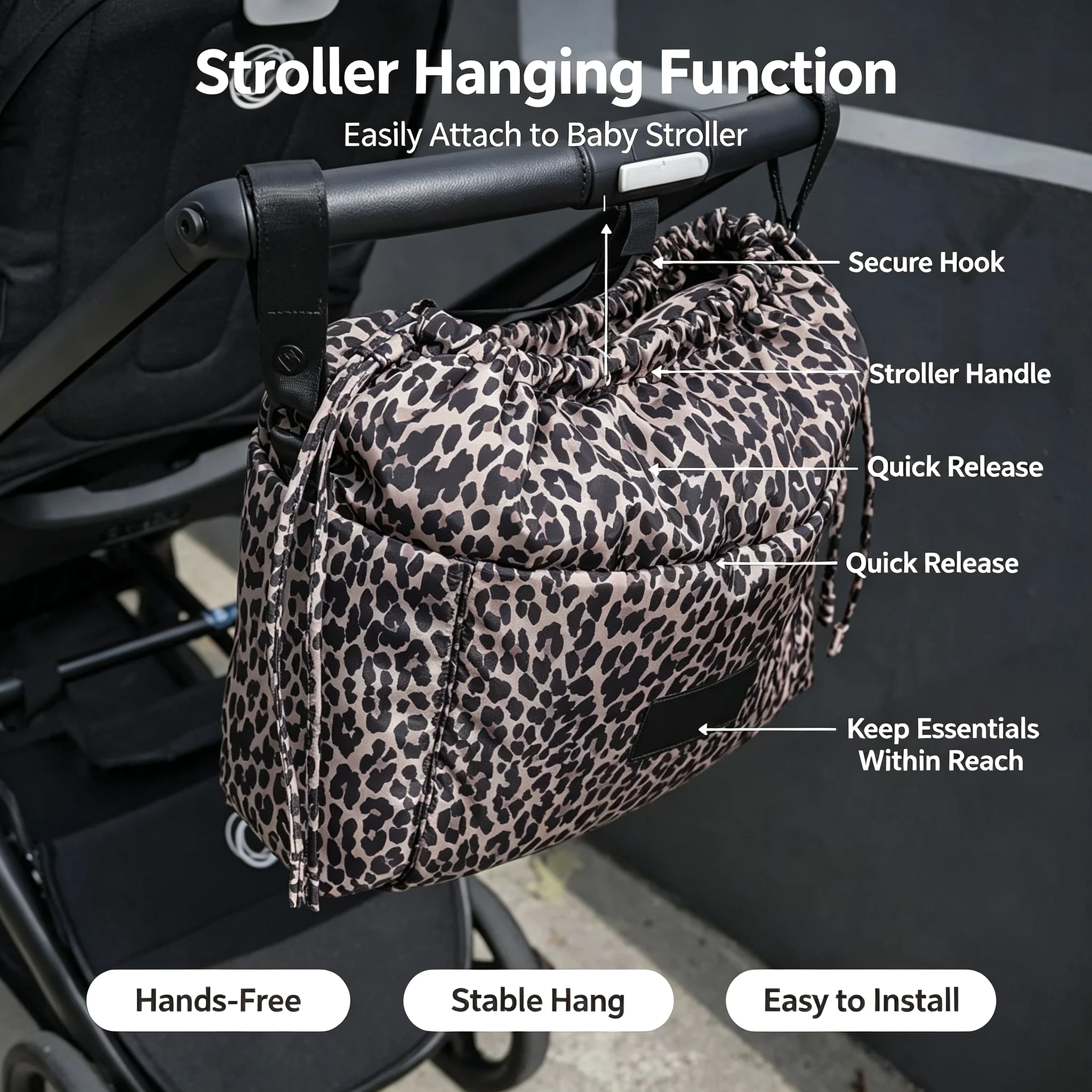 Custom Polyester Diaper Bag reference style