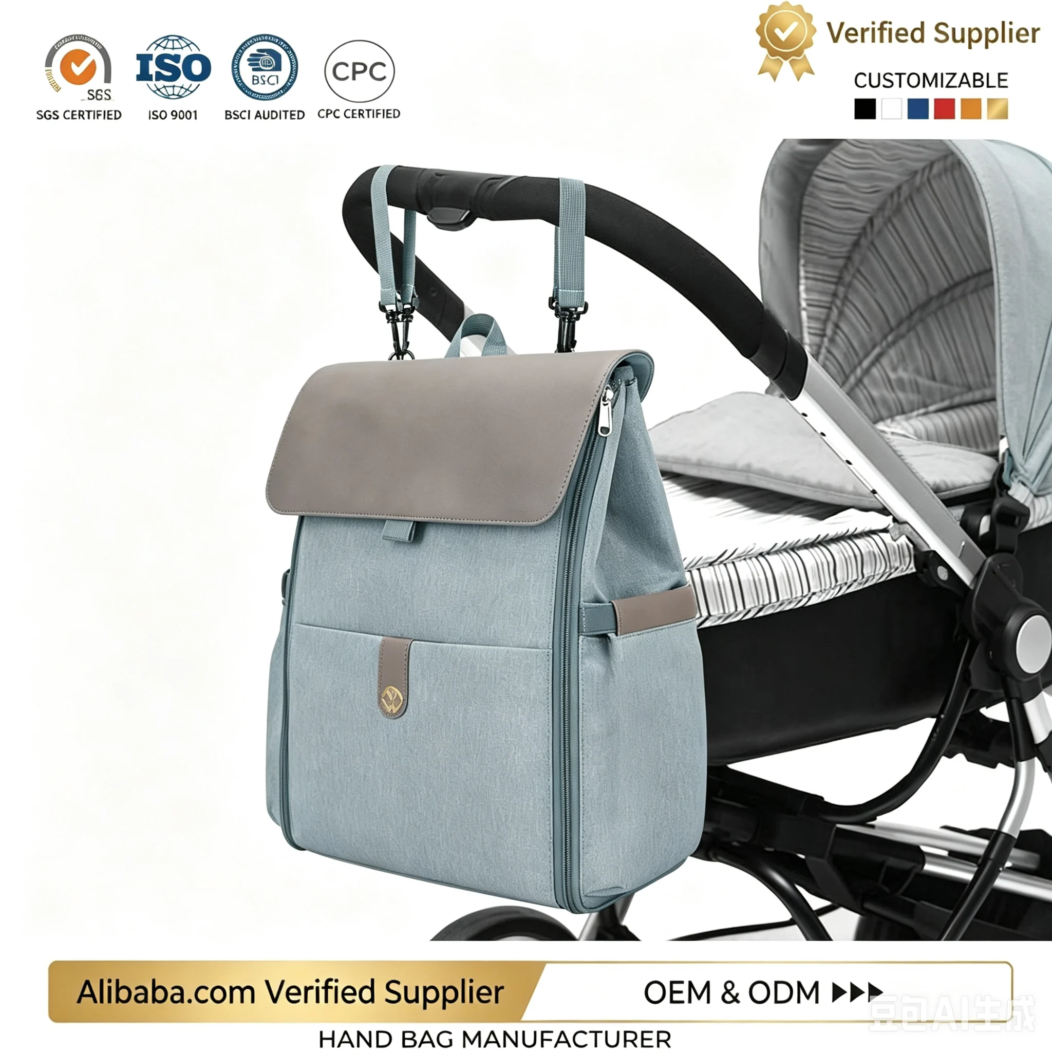 Custom Polyester Diaper Backpack