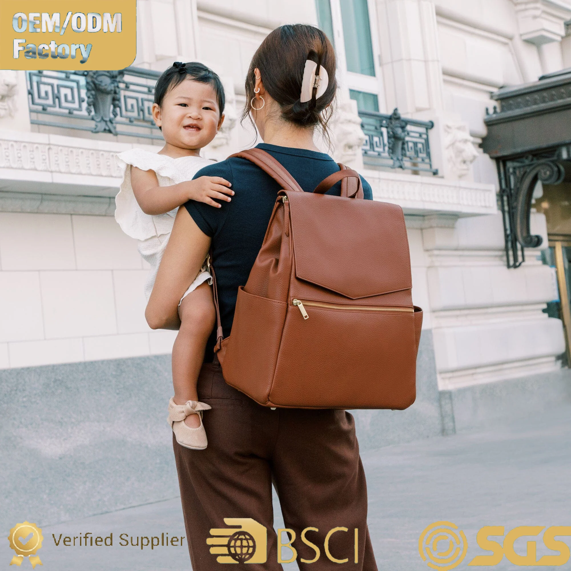 Custom PU Diaper Backpack