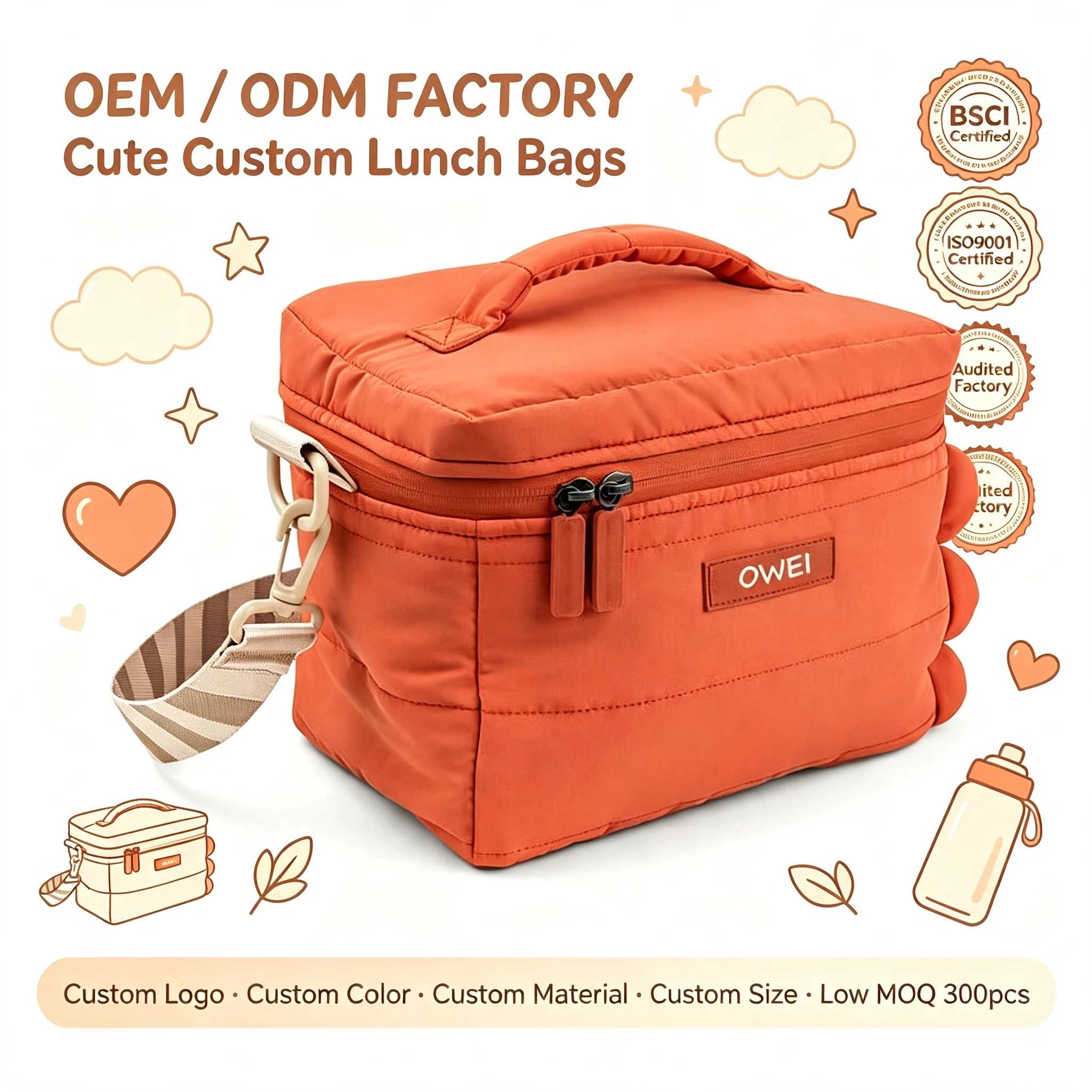 Custom Quilted Lunch Cooler Bag