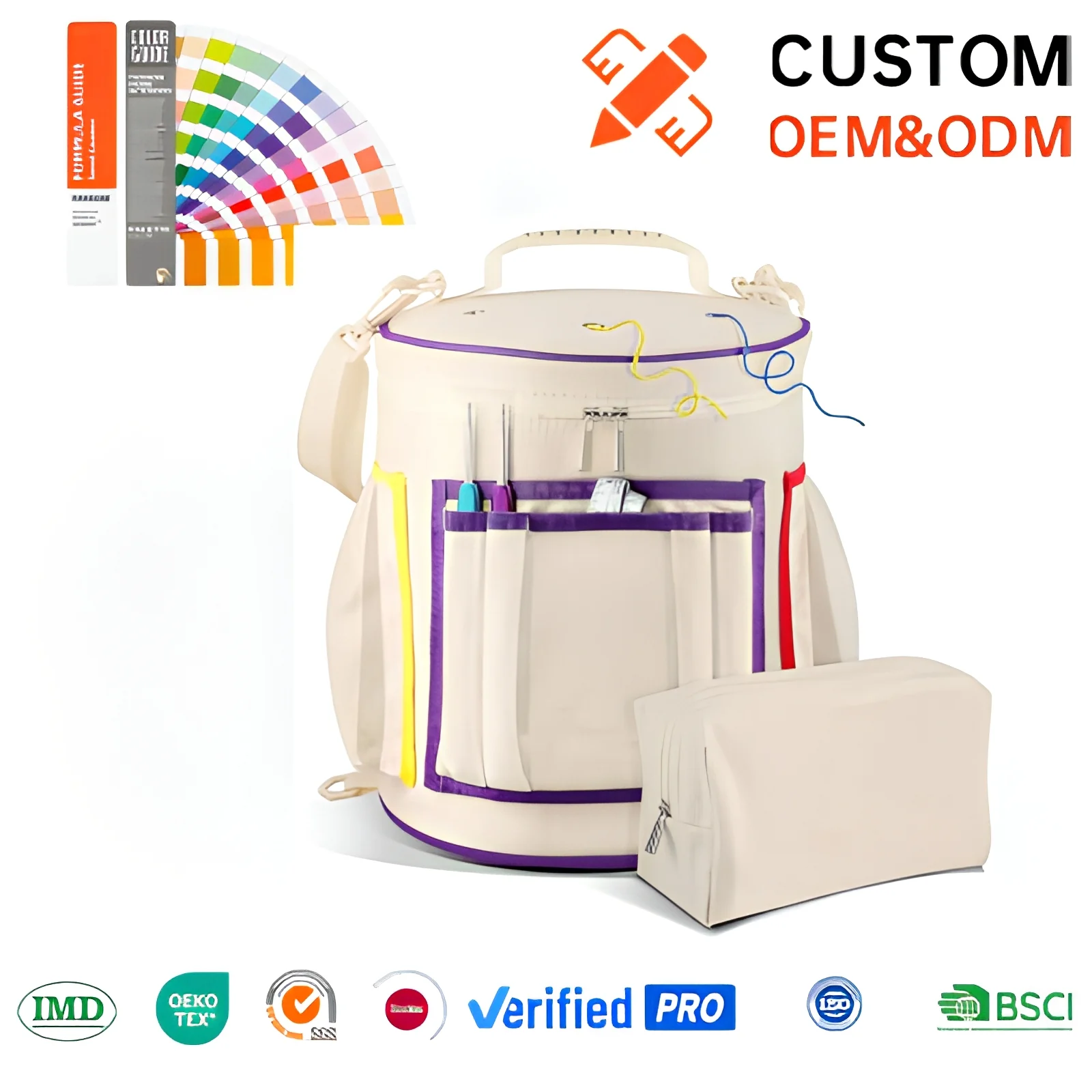 Custom Canvas Cosmetic Organizer Bag