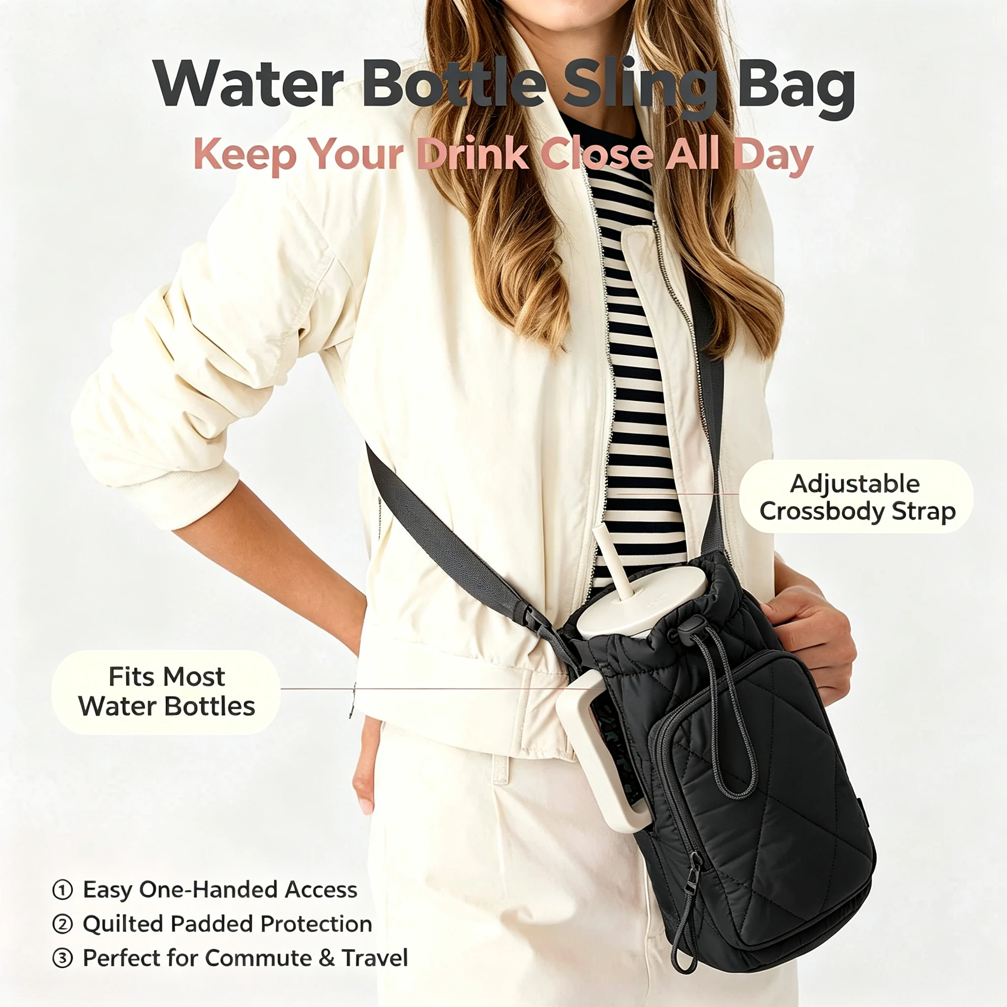 Custom Polyester Water Bottle Carrier