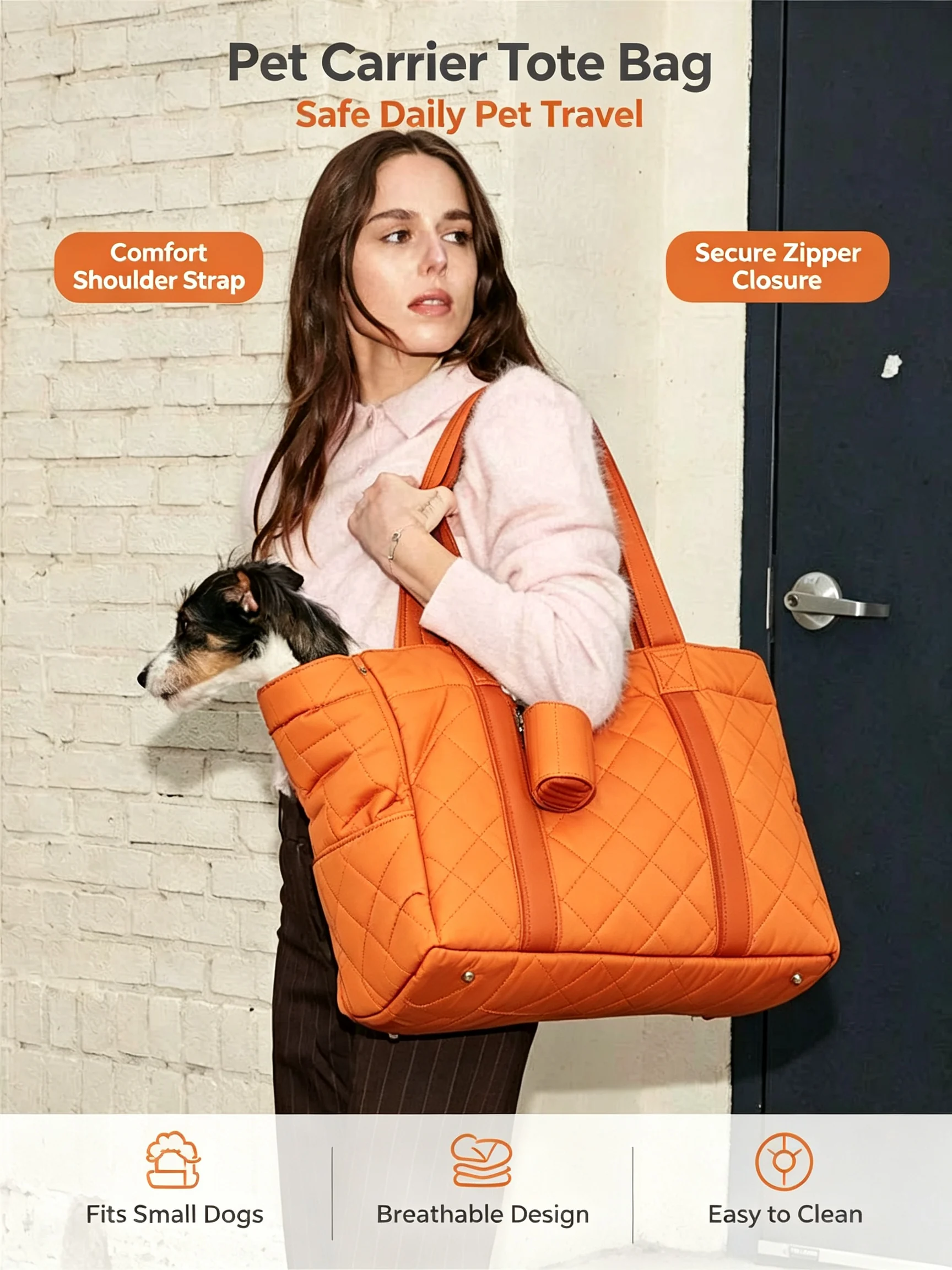 Custom Quilted Pet Carrier Bag