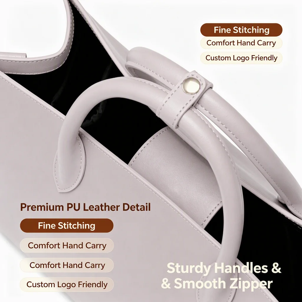 Custom PU Leather Tote Bag