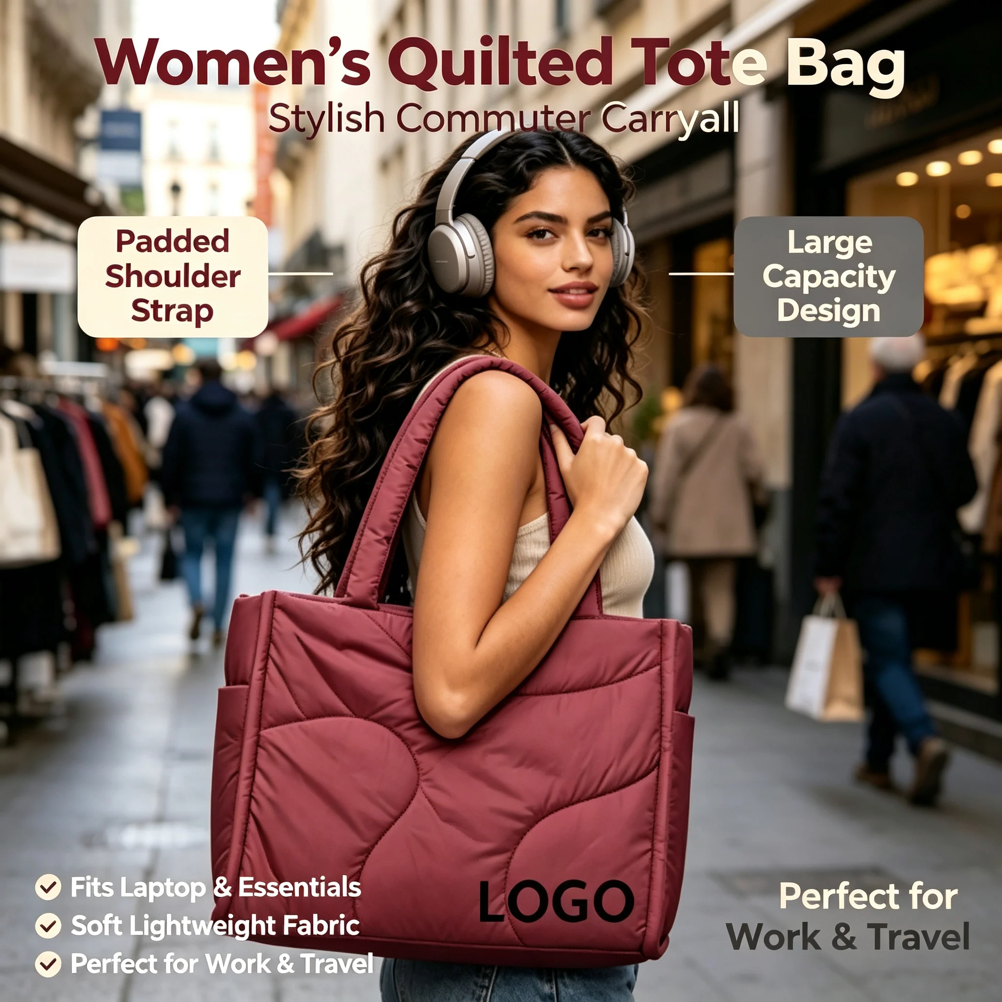 Custom PUffer Tote Bag