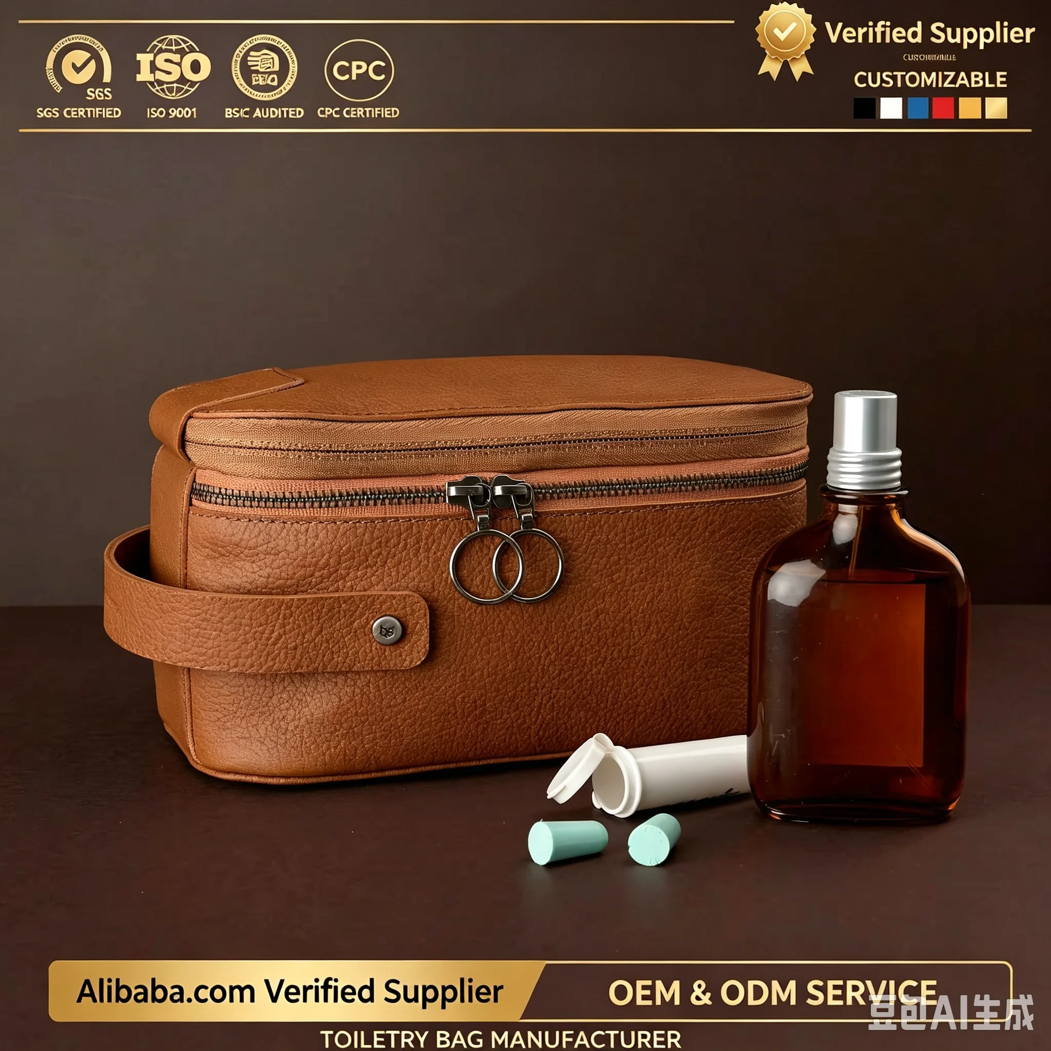 Custom PU Leather Organizer Bag
