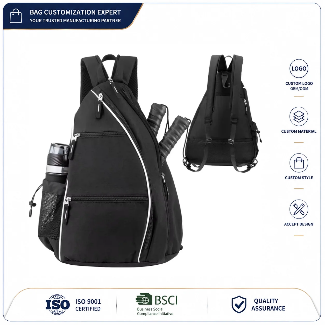 Custom Pickleball Backpack Sling Bag