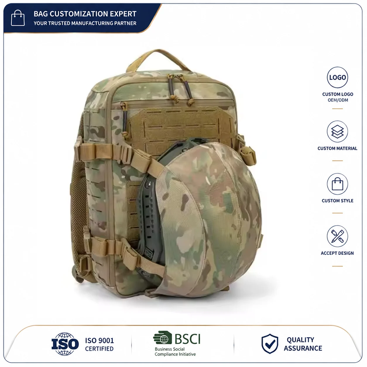Custom Tactical Helmet Backpack