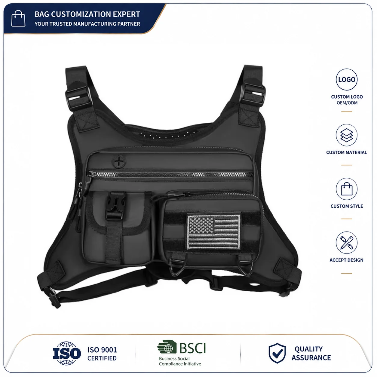 Custom Tactical Running Vest Chest Pack