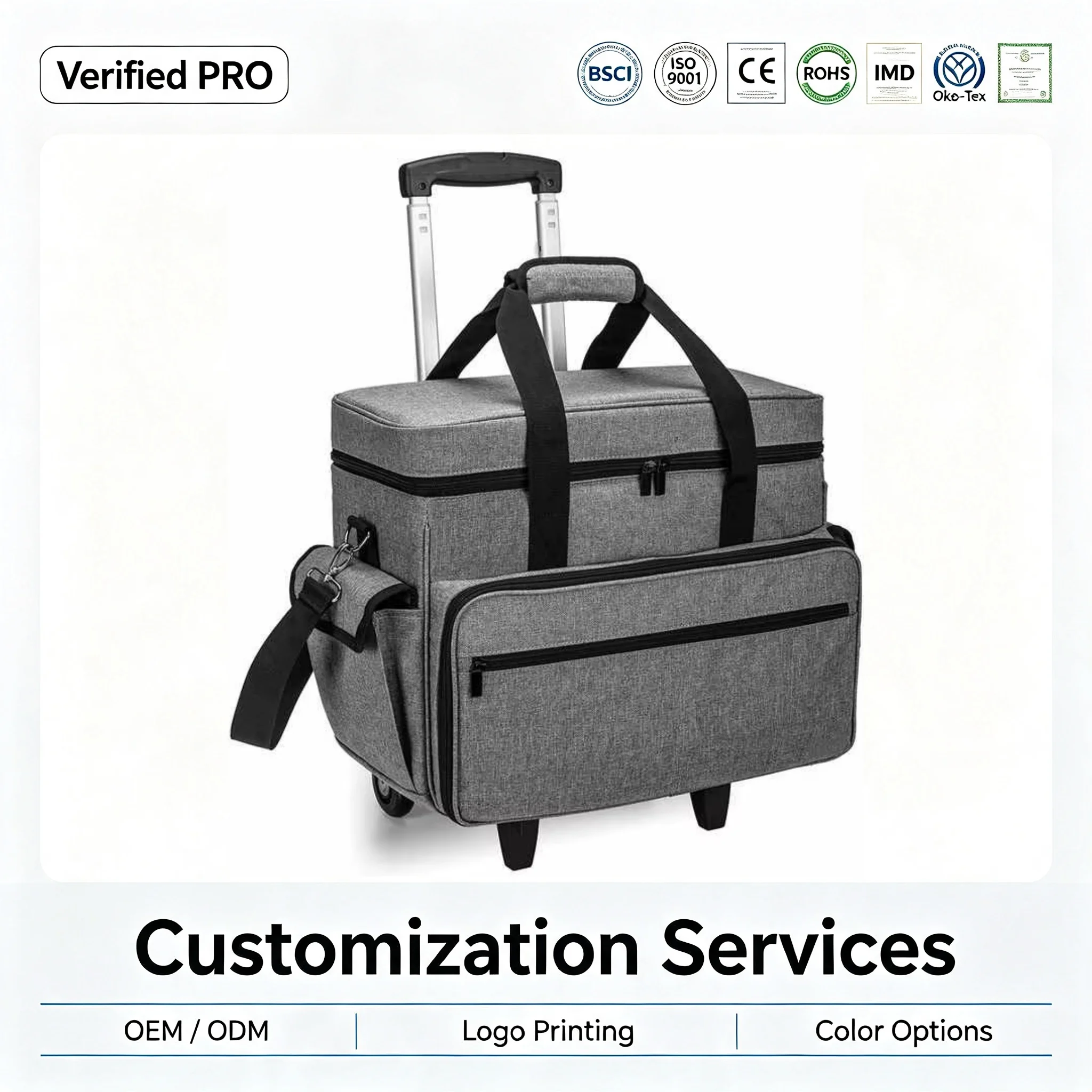 Custom Rolling Sewing Machine Carrying Case