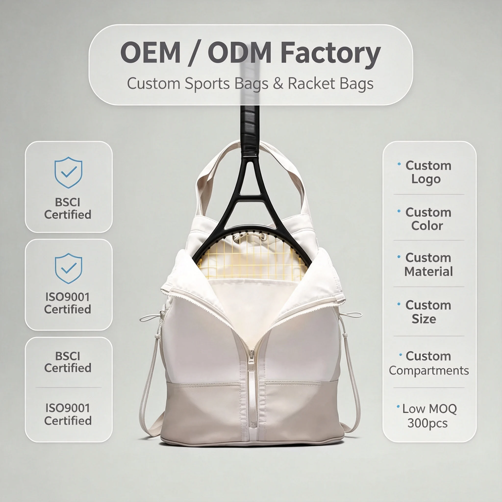 Custom Drawstring Tennis Racket Backpack