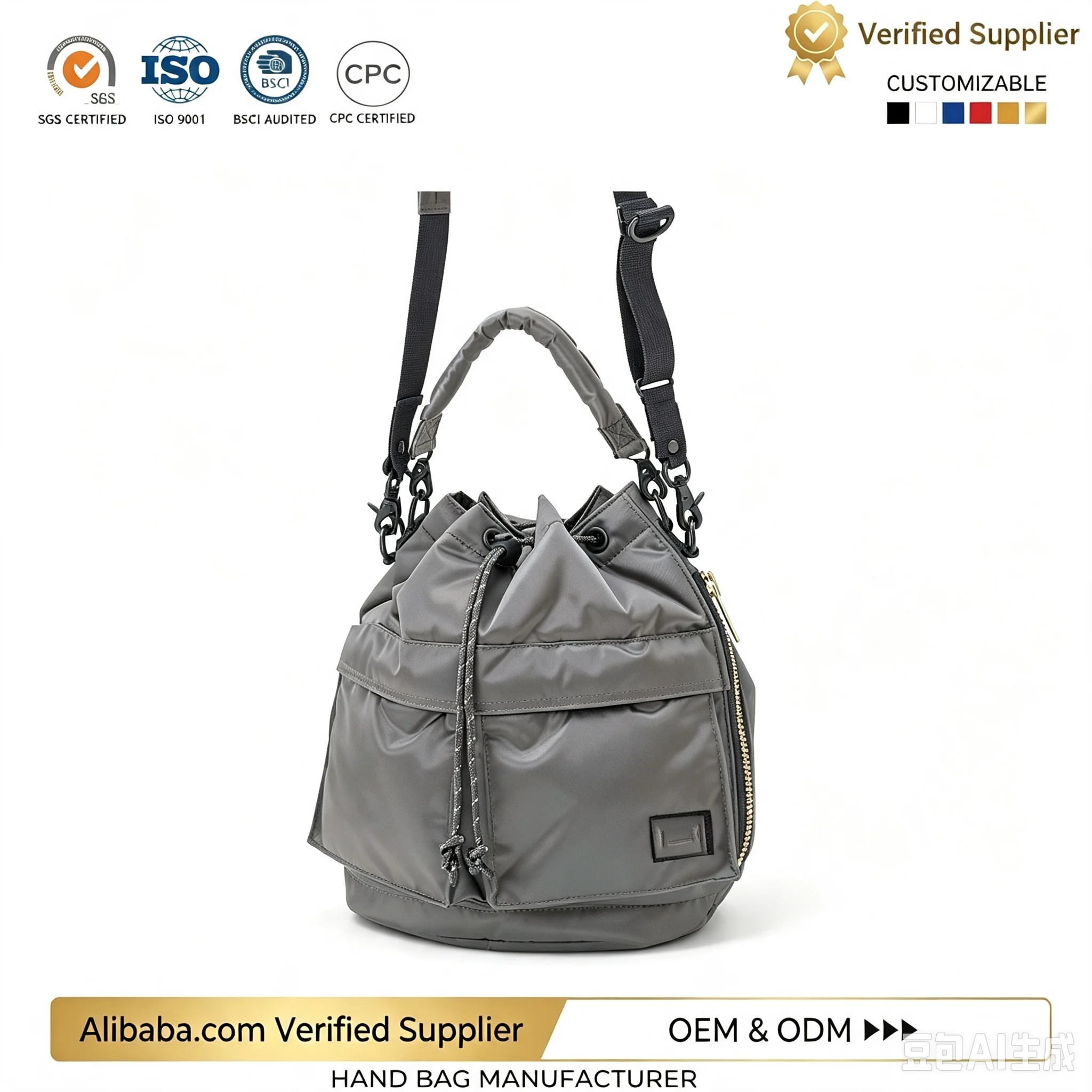 Custom Quilted Polyester Tote Bag