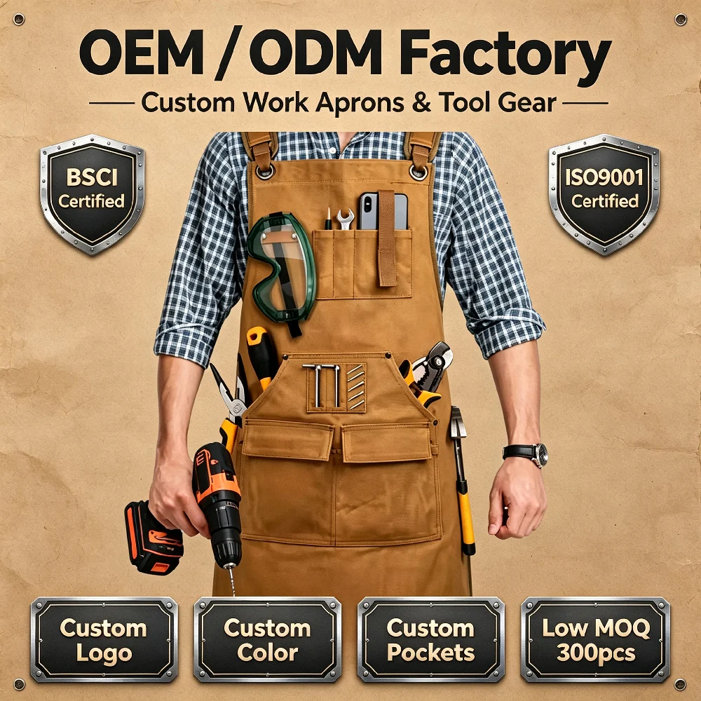 Custom Waxed Canvas Woodworking Apron