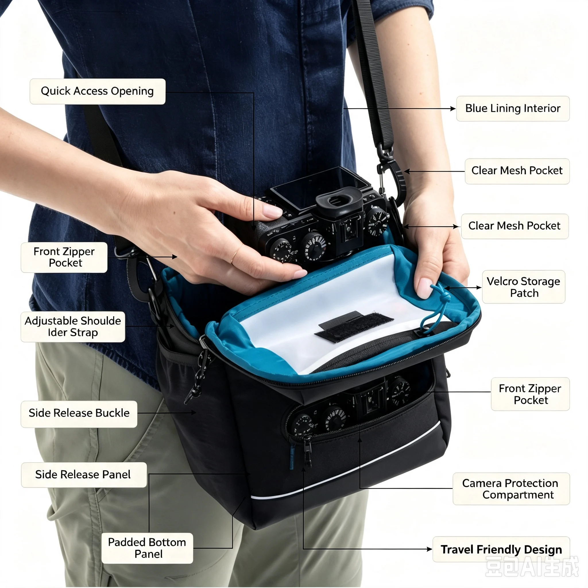 Custom Camera Sling Shoulder Bag