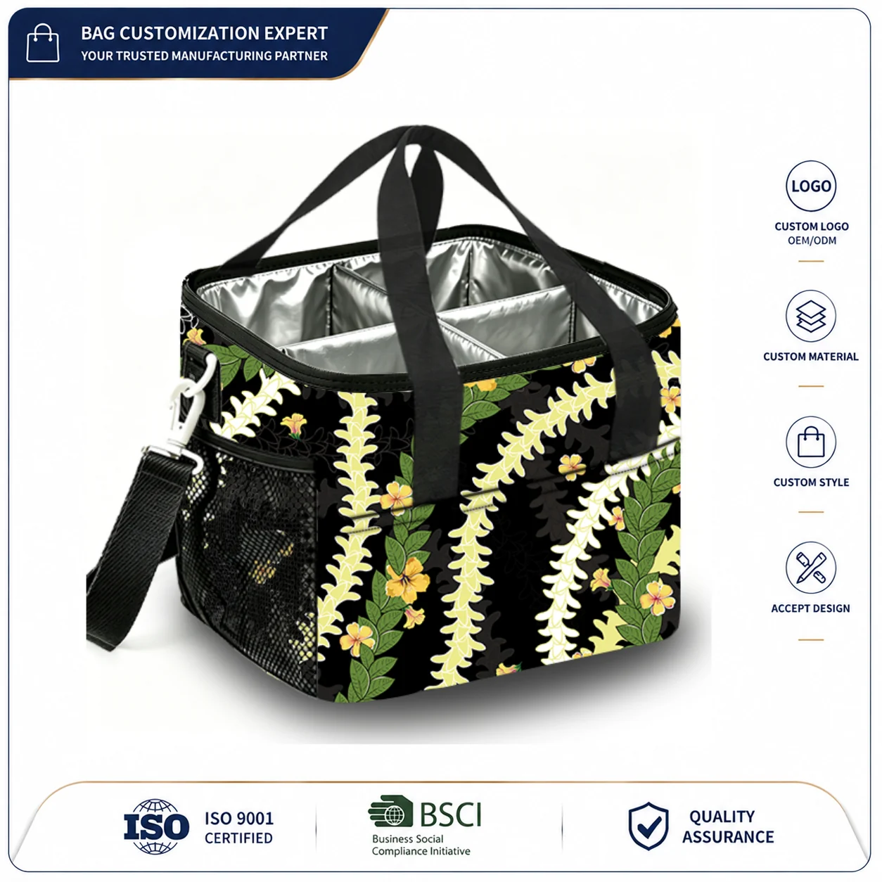 Custom Open-Top Beverage Cooler Bag