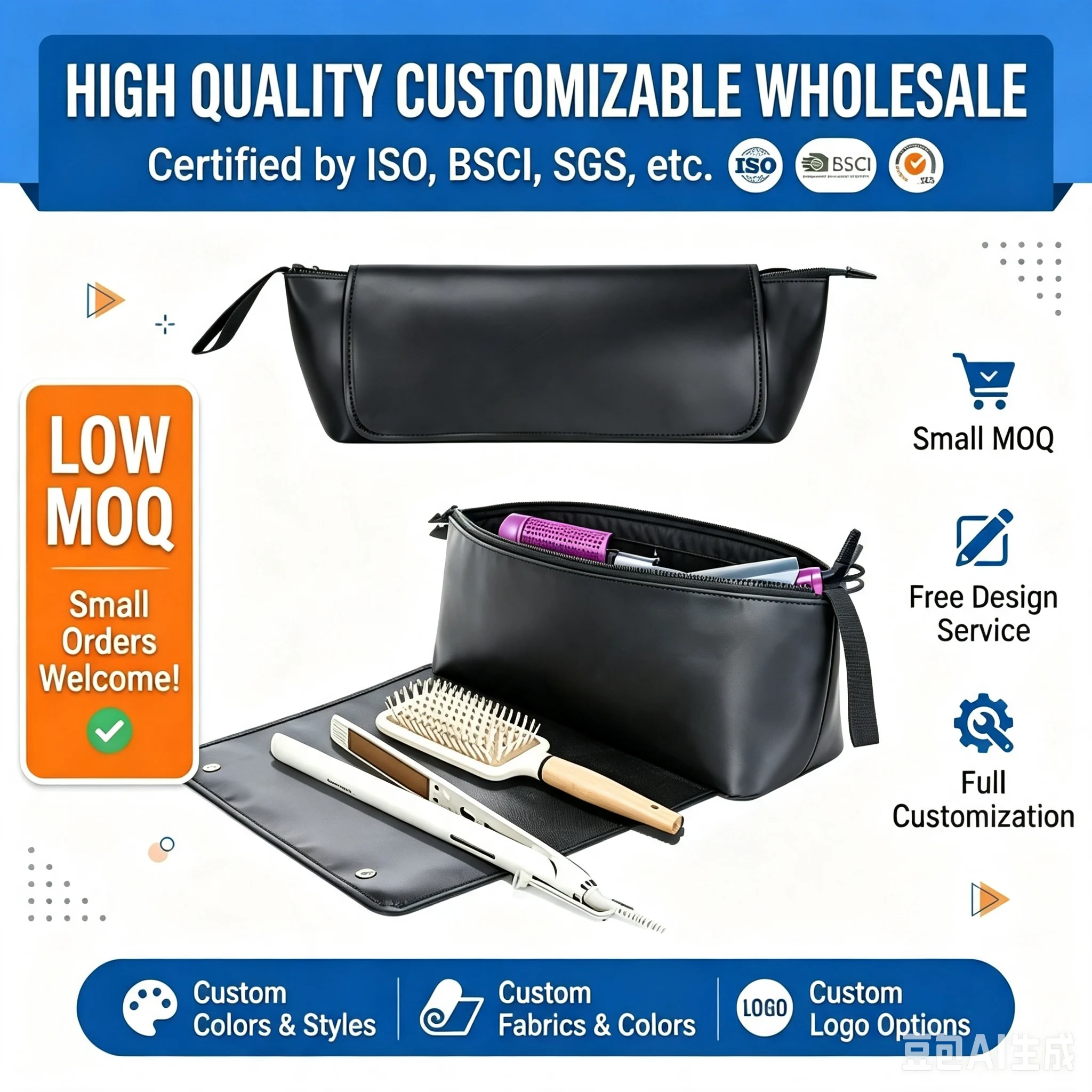 Custom Hair Tool Cosmetic Pouch
