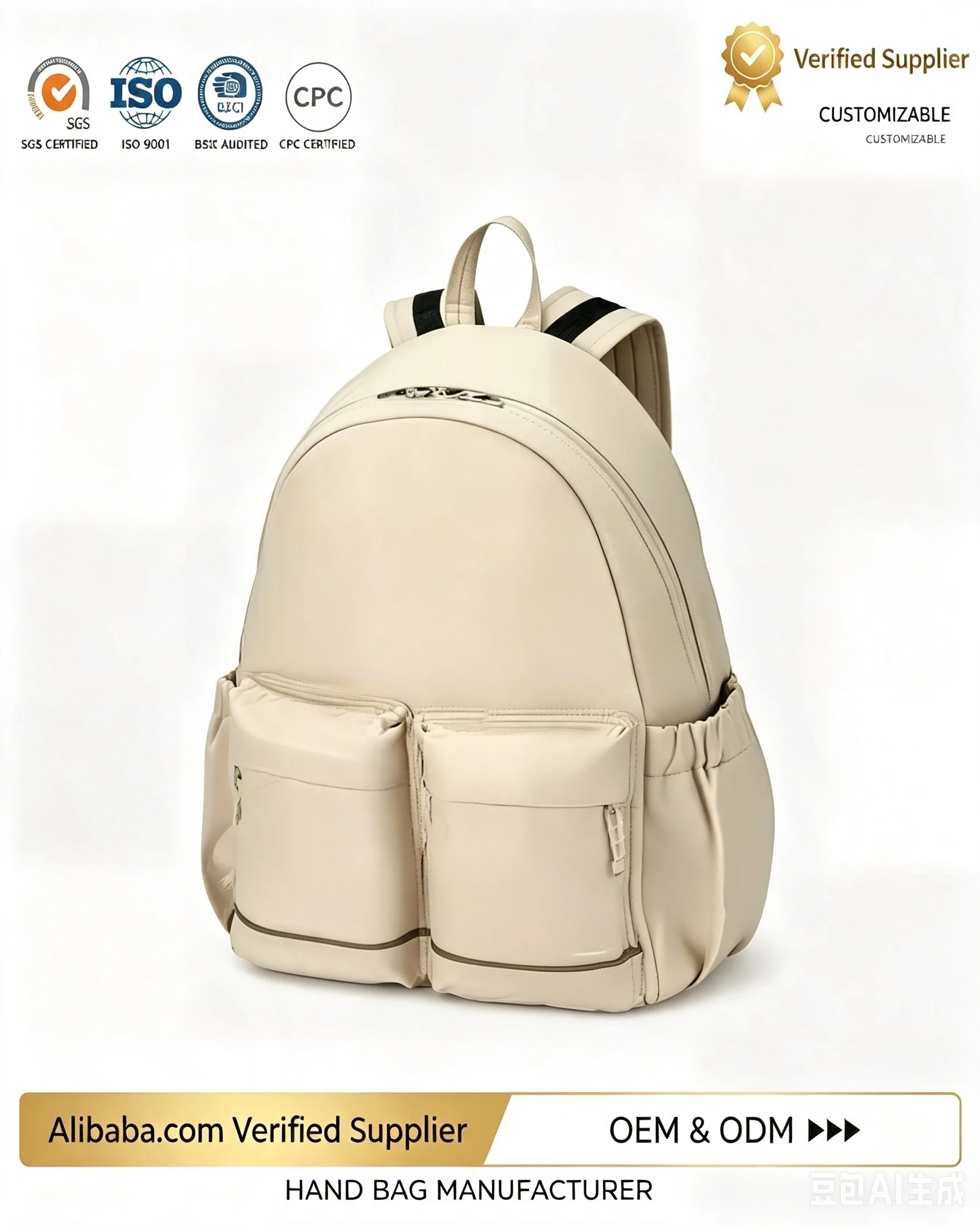 Custom Multi-Pocket Diaper Backpack