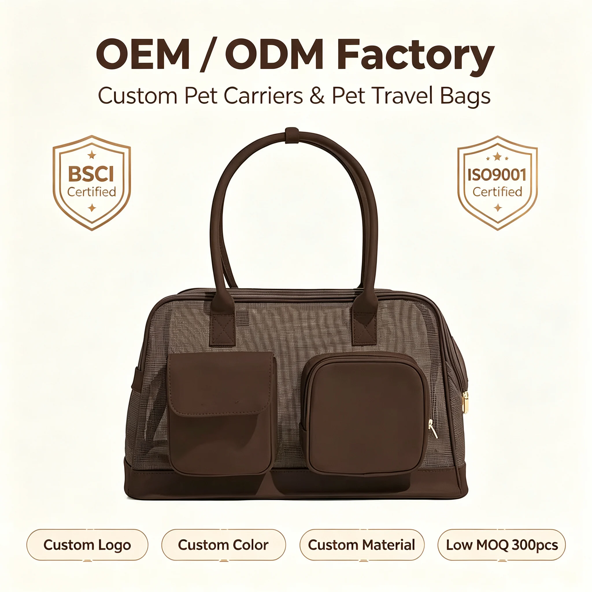 Custom Mesh Shoulder Pet Carrier