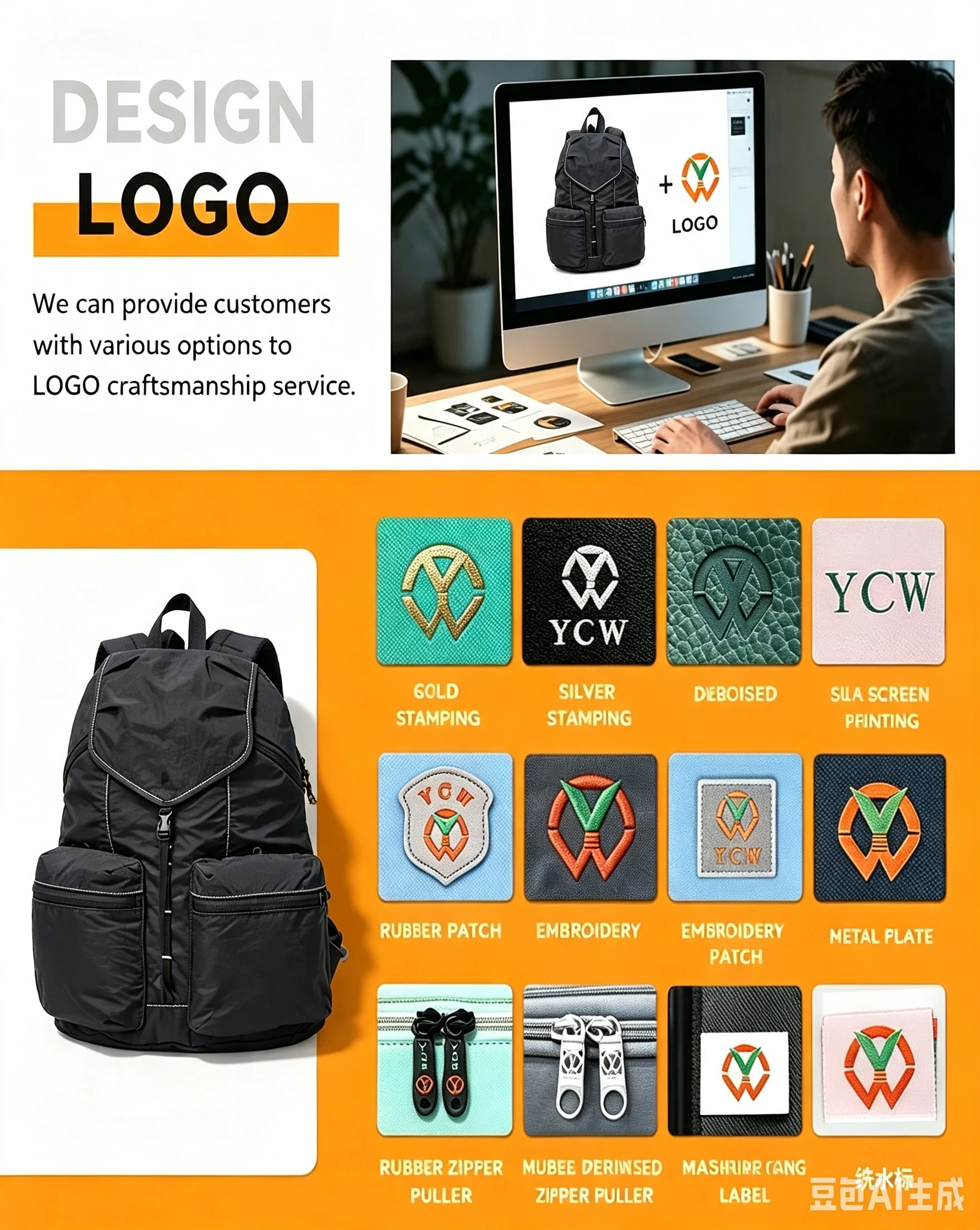 Custom Multi-Pocket Mom Backpack