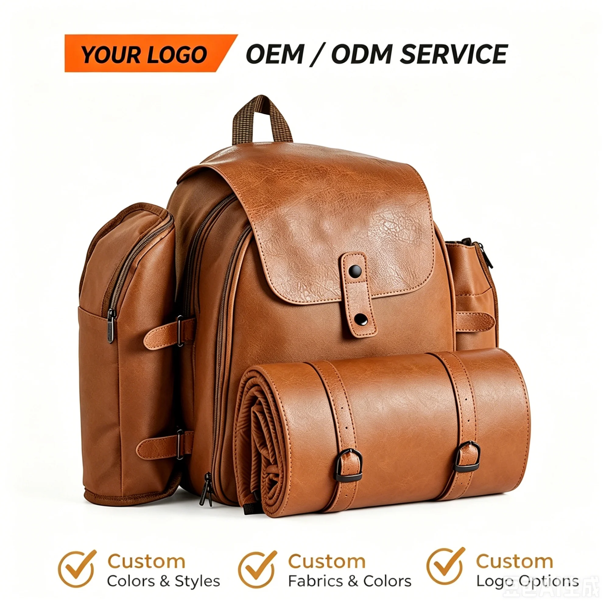 Custom Picnic Backpack Set With Cooler