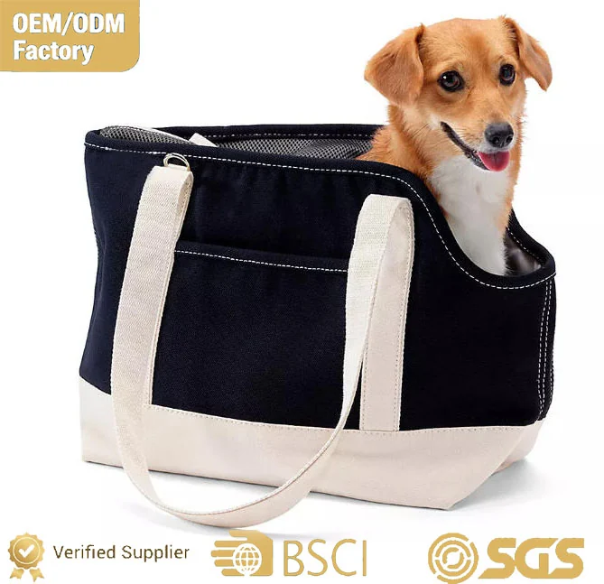 Custom Canvas PU Pet Carrier Tote