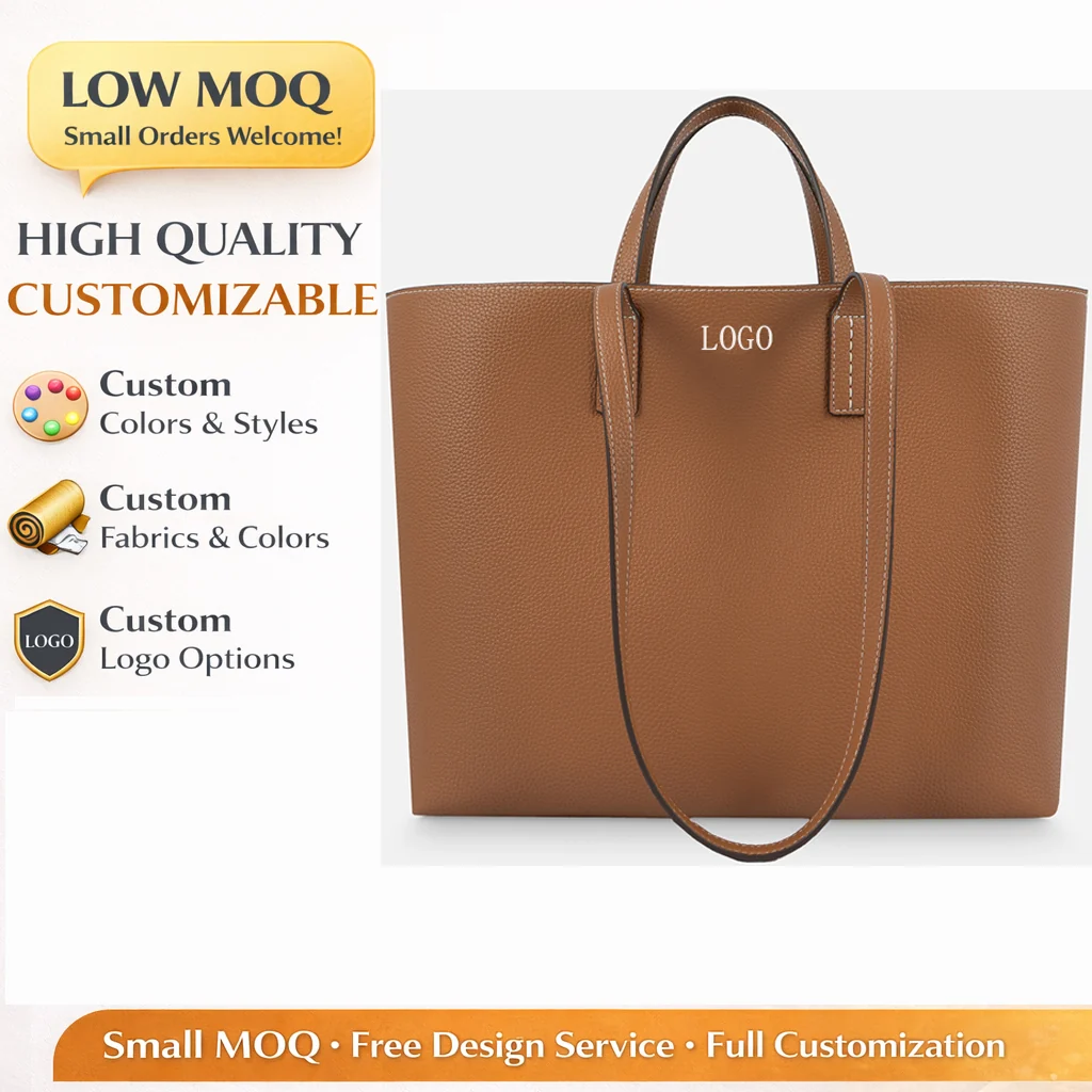 Custom Open Top PU Shoulder Tote