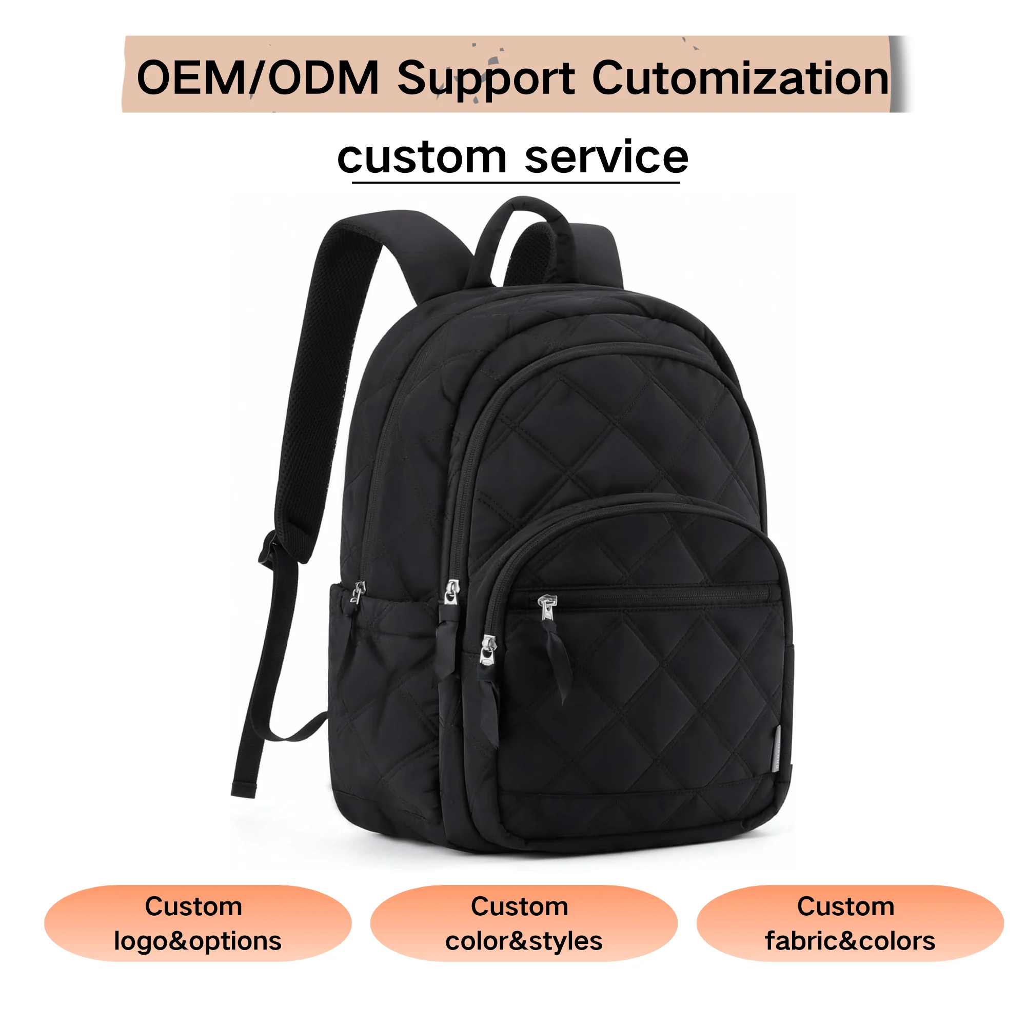 Custom Light Quilted Daypack Backpack