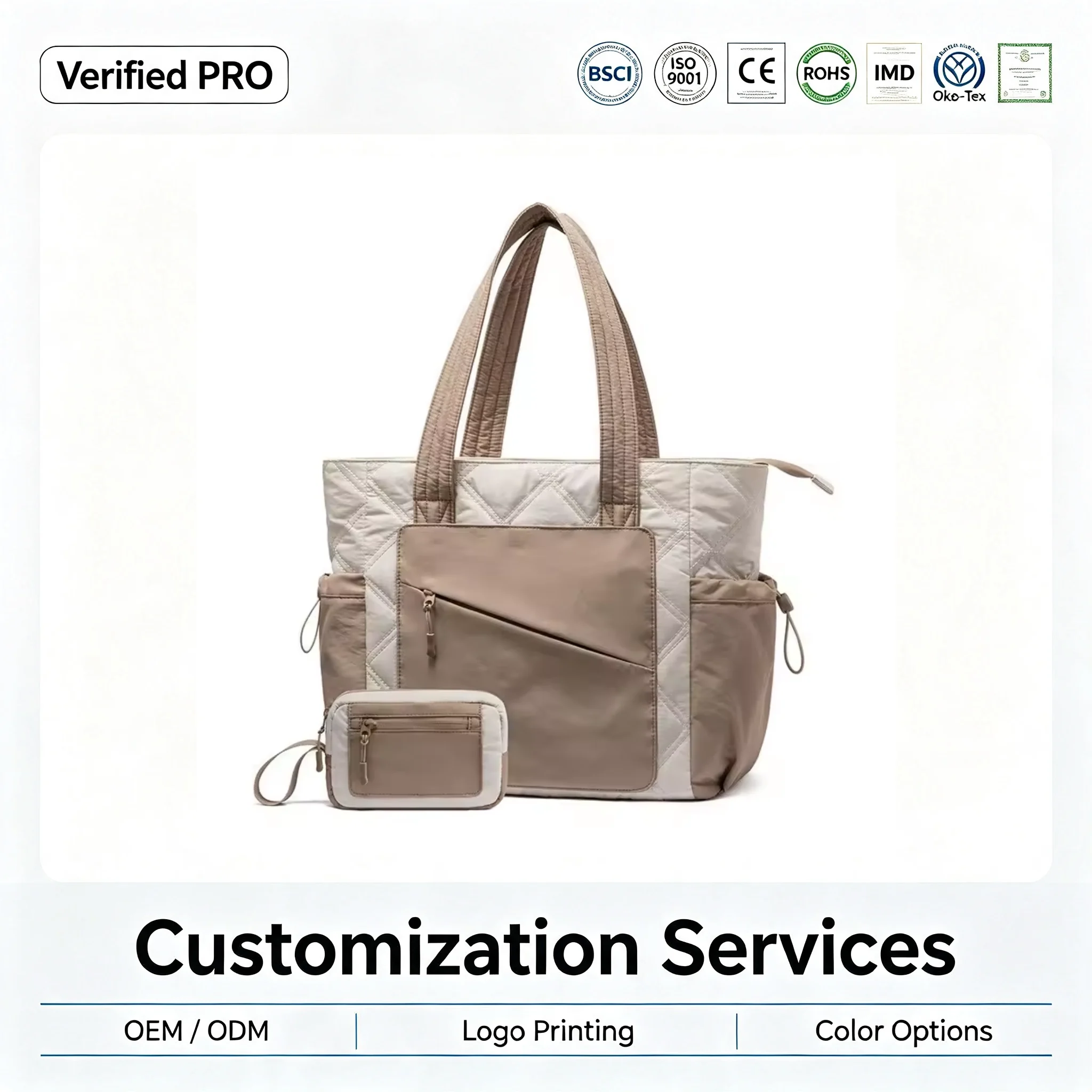 Custom Quilted Work Tote Bag