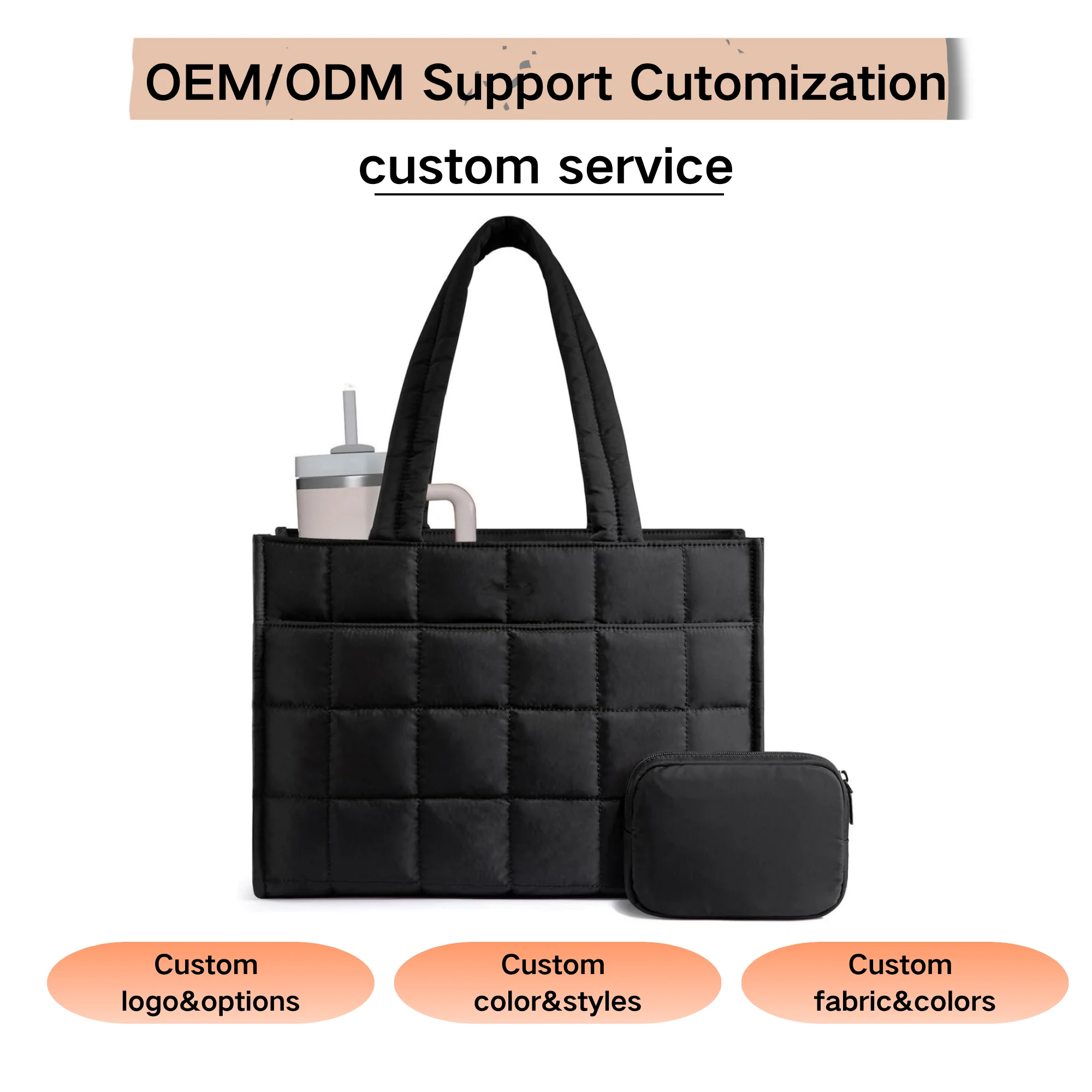 Custom Puffer Laptop Tote Bag