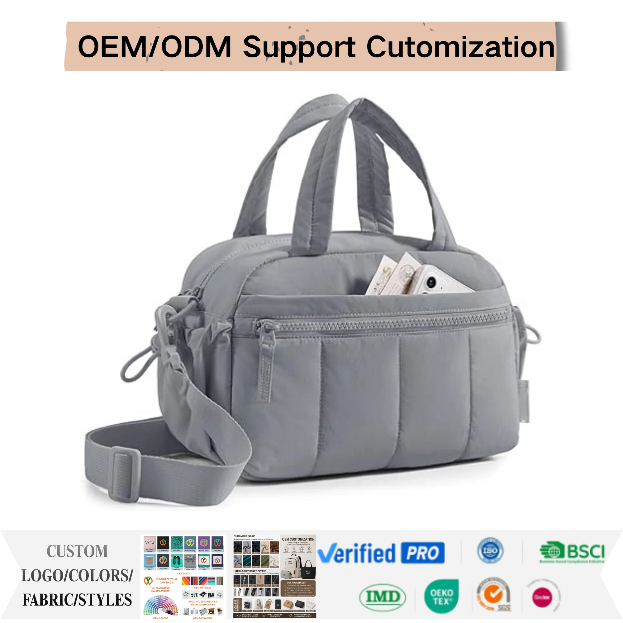 Custom Soft Handle Crossbody Tote Bag