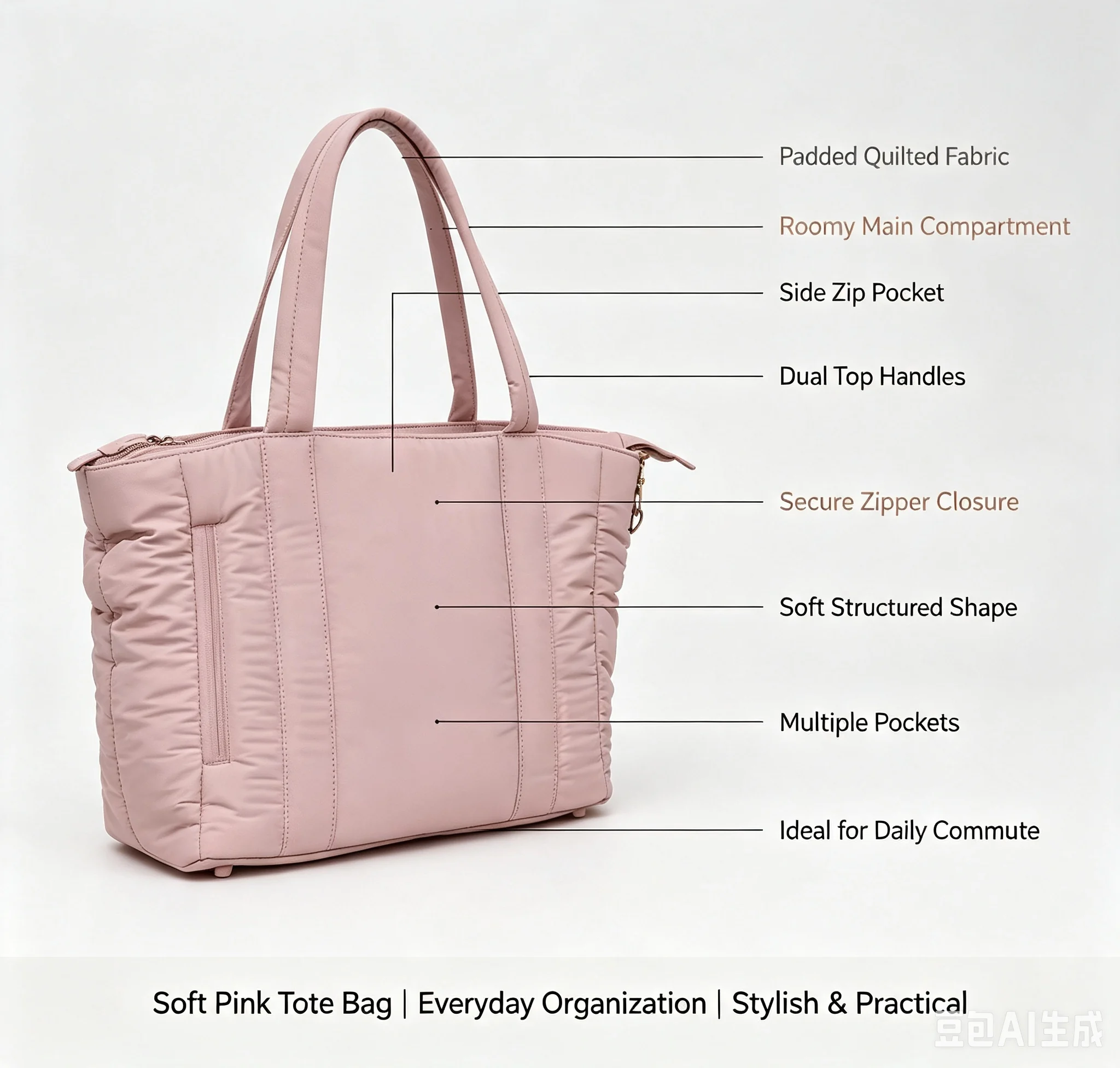 Custom Quilted Puffer Tote Bag