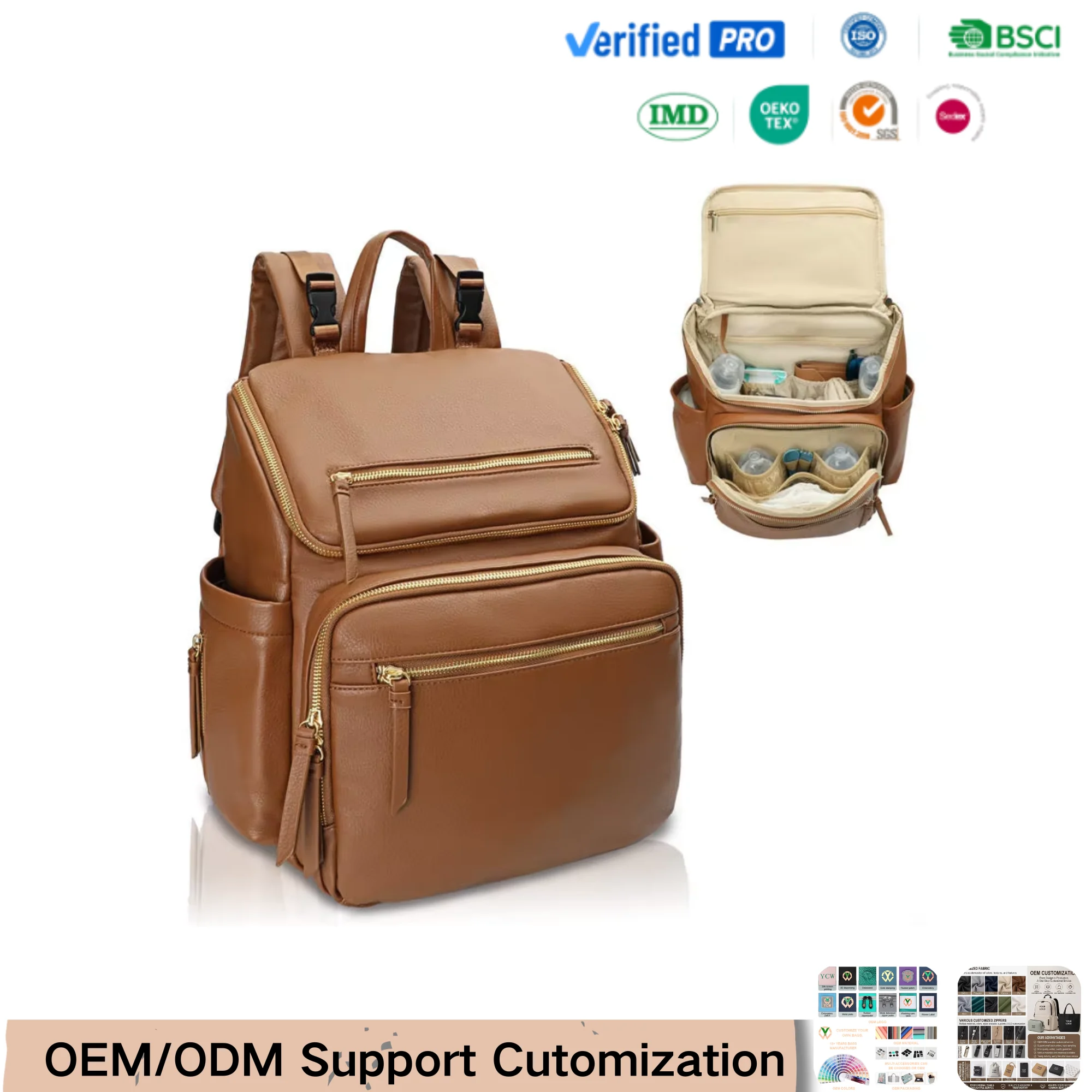 Custom Faux Leather Mommy Backpack