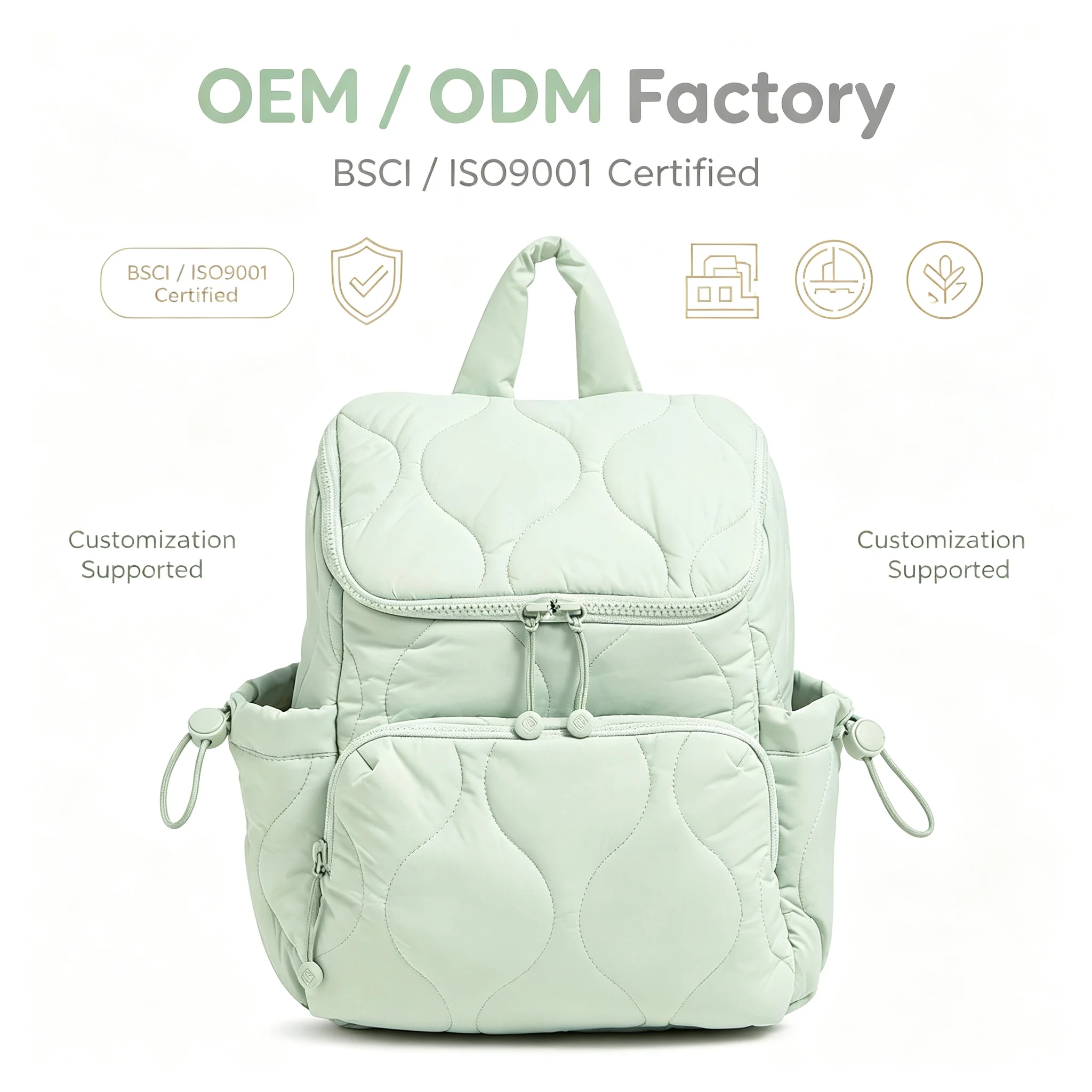 Custom Quilted Puffer Backpack