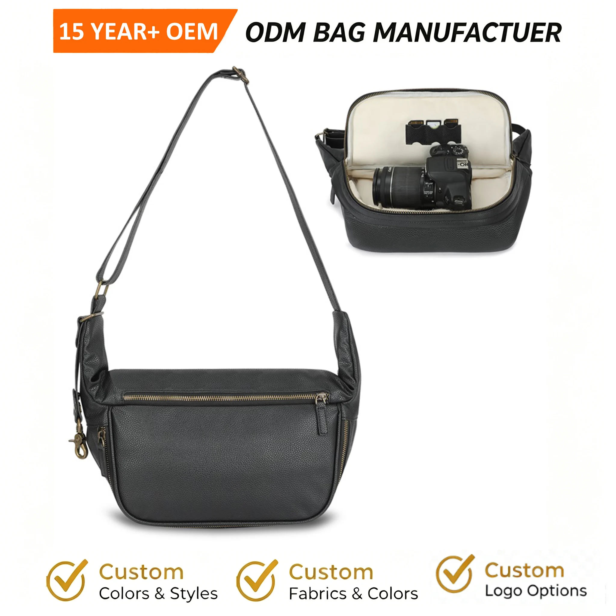 Custom PU Camera Shoulder Bag