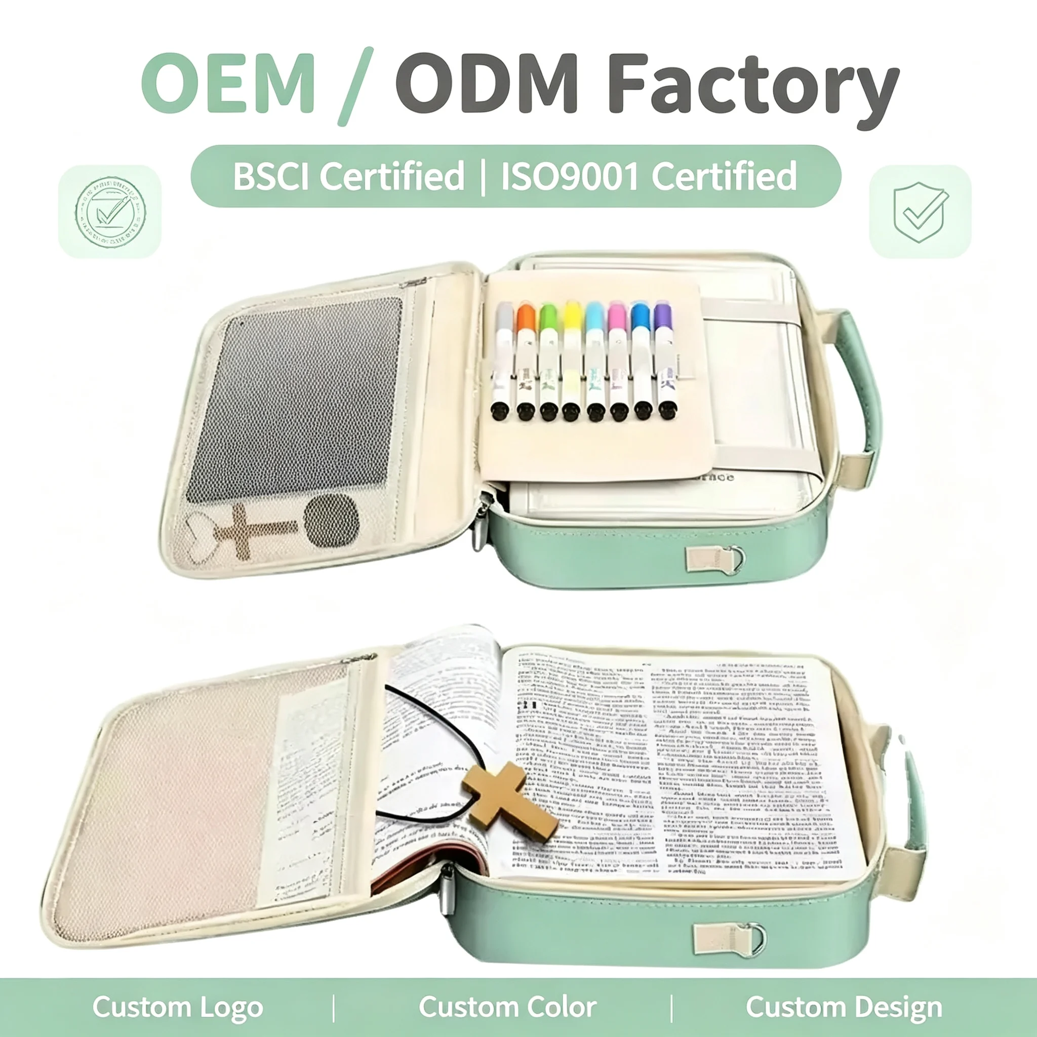 Custom Bible Book Cover with Zipper Large Size
