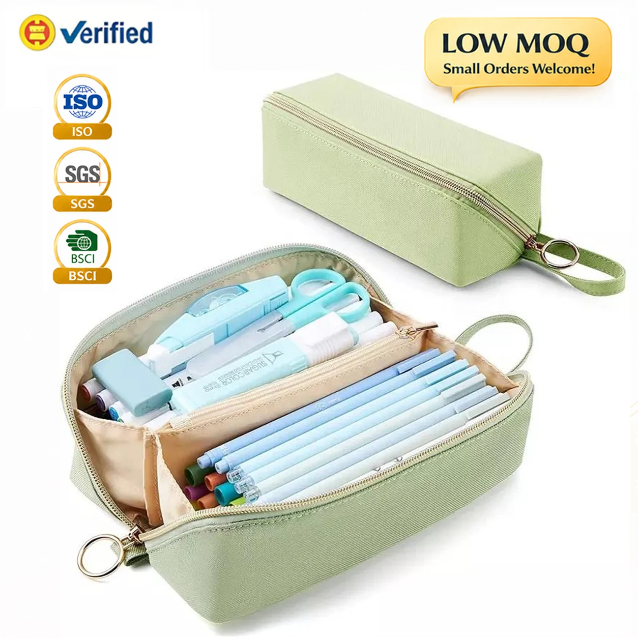 Custom Polyester Zipper Fashionable Multi-Functional Large Capacity Pencil