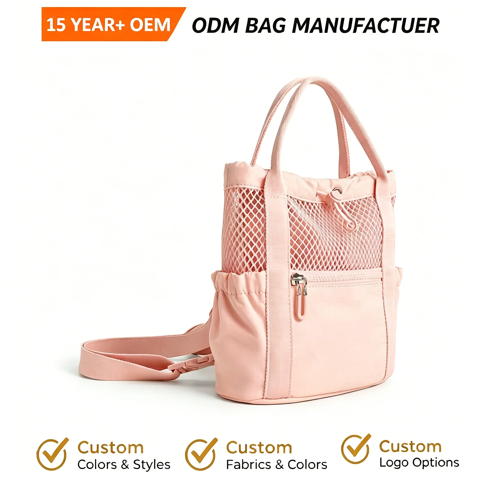 Custom Small Nylon Everyday Bucket Crossbody Bag for