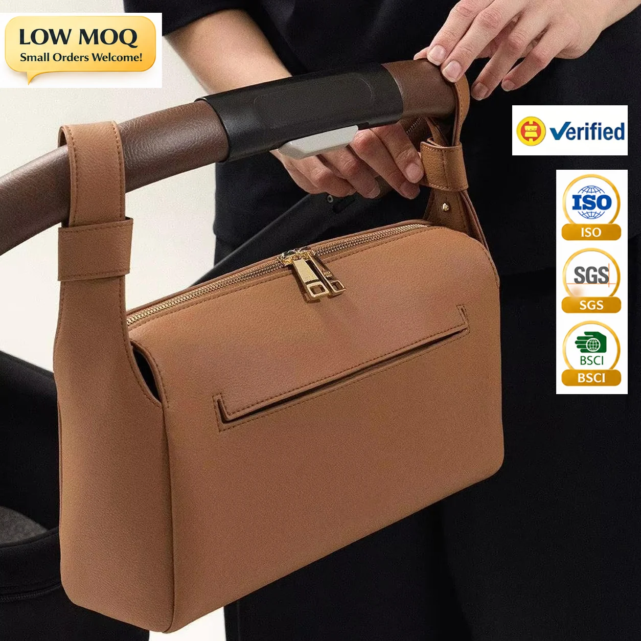 Custom Handbag for Women with Zipper Vegan Leather