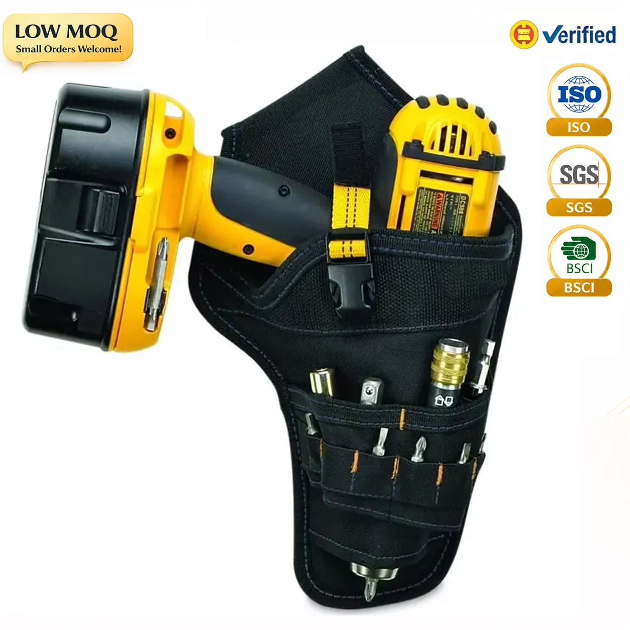 Custom Polyester Cordless Drill Holster Tool Bag Organizer