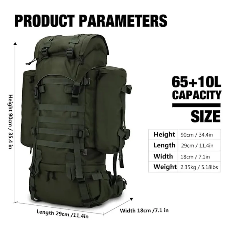 Custom Rucksack Hiking Internal Frame Backpack Large Capacity